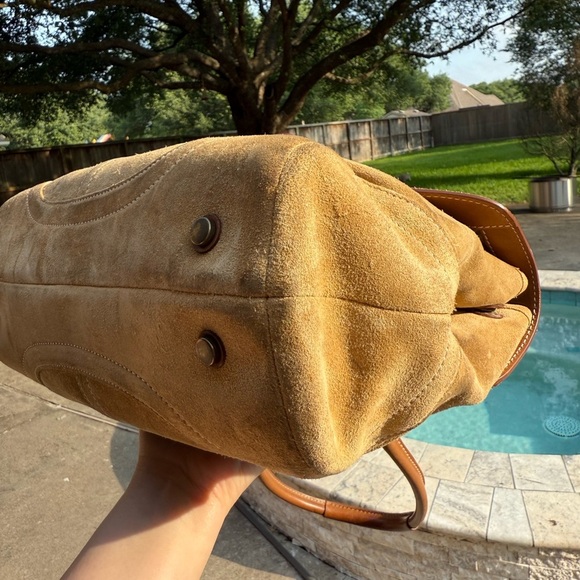 Coach C04S-9674 vintage suede flap-over boho SoHo leather accents Rare EUC w Tag - Picture 8 of 17